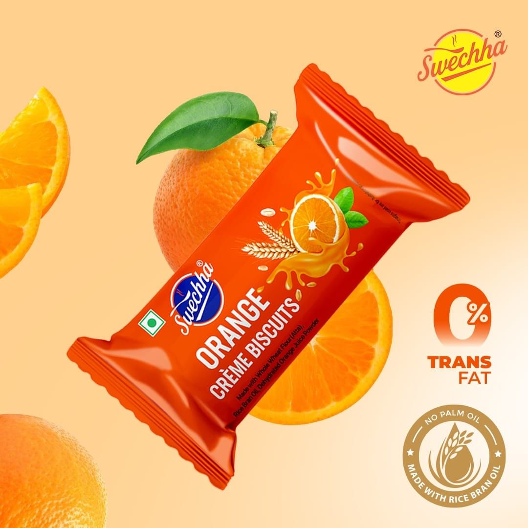 Swechha Orange Cream Biscuit, 35 g