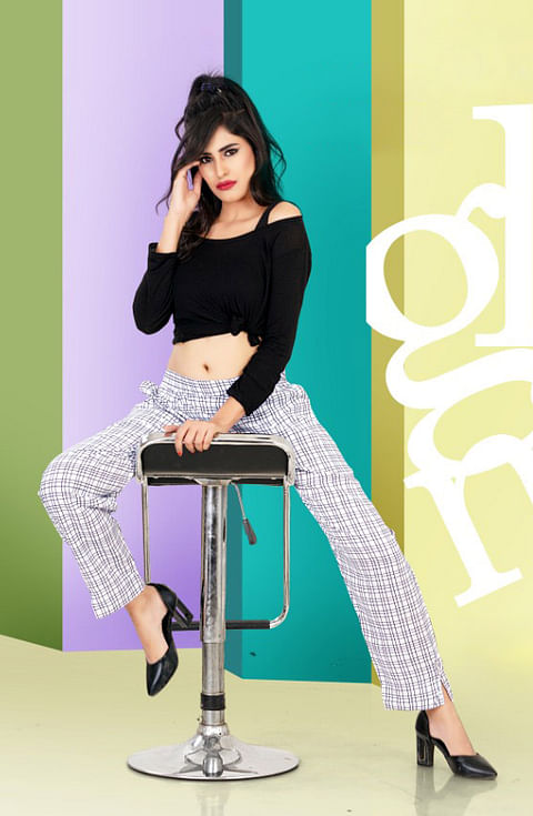 SOMAYA DNO 1-WHITE / BLUE WOMEN PANT