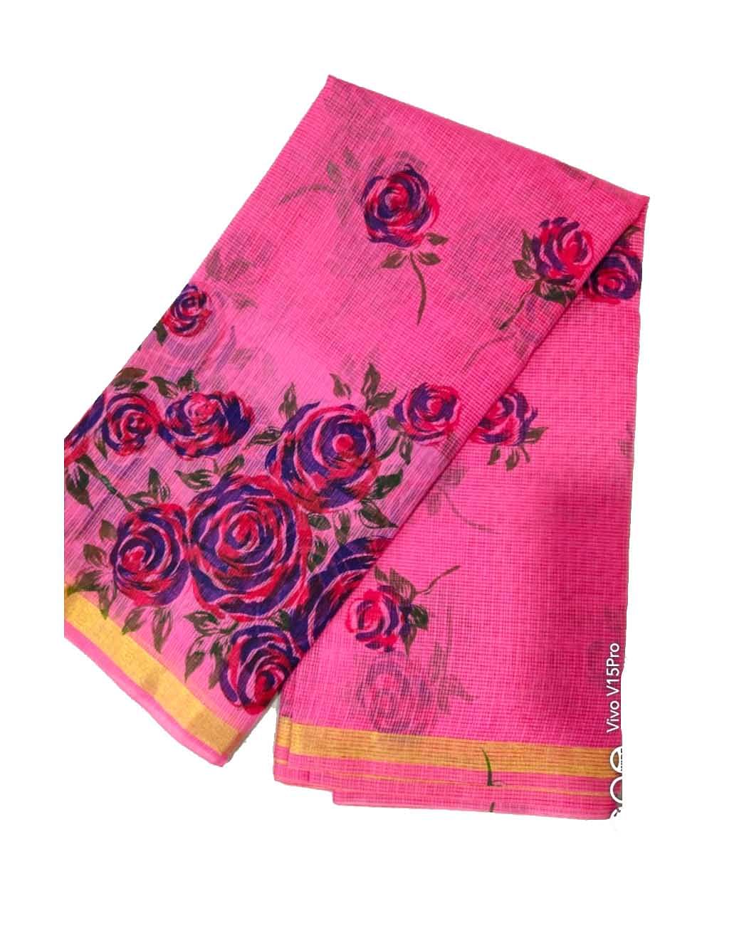 WOMEN SYNTHETIC DORIYA SAREE WITH BLOUSE-PINK-DF JULY SUMMER COOL 04