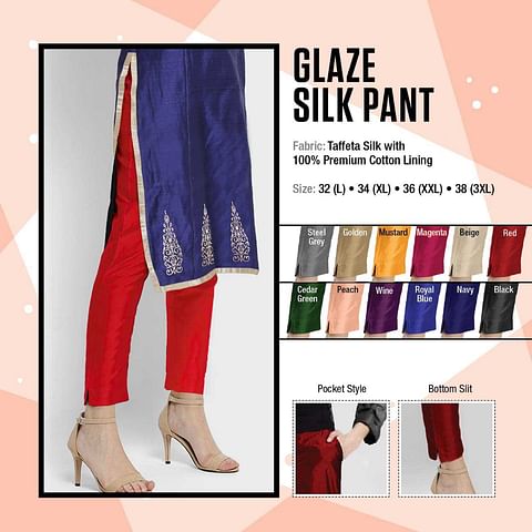 WP MAR SILK 01 2020-RED WOMEN PALAZZO PANT