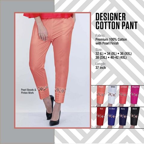 WMN PALAZZO DESIGNER CTN PANT PEACH