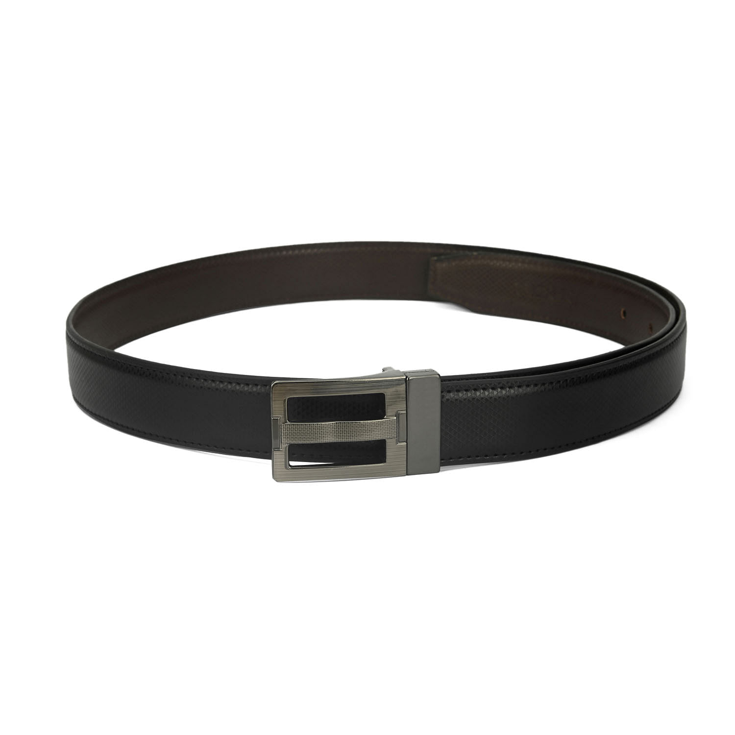 Men's Formal Belt with reversable Strap - FR-DB0006 - Black/Brown