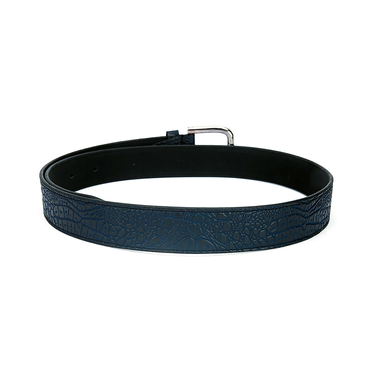 Men's Casual Textured Perforated Belt BLU - LZ-CB-101