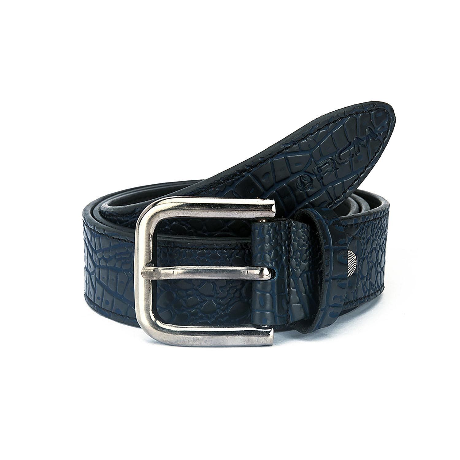 Men's Casual Textured Perforated Belt BLU - LZ-CB-101