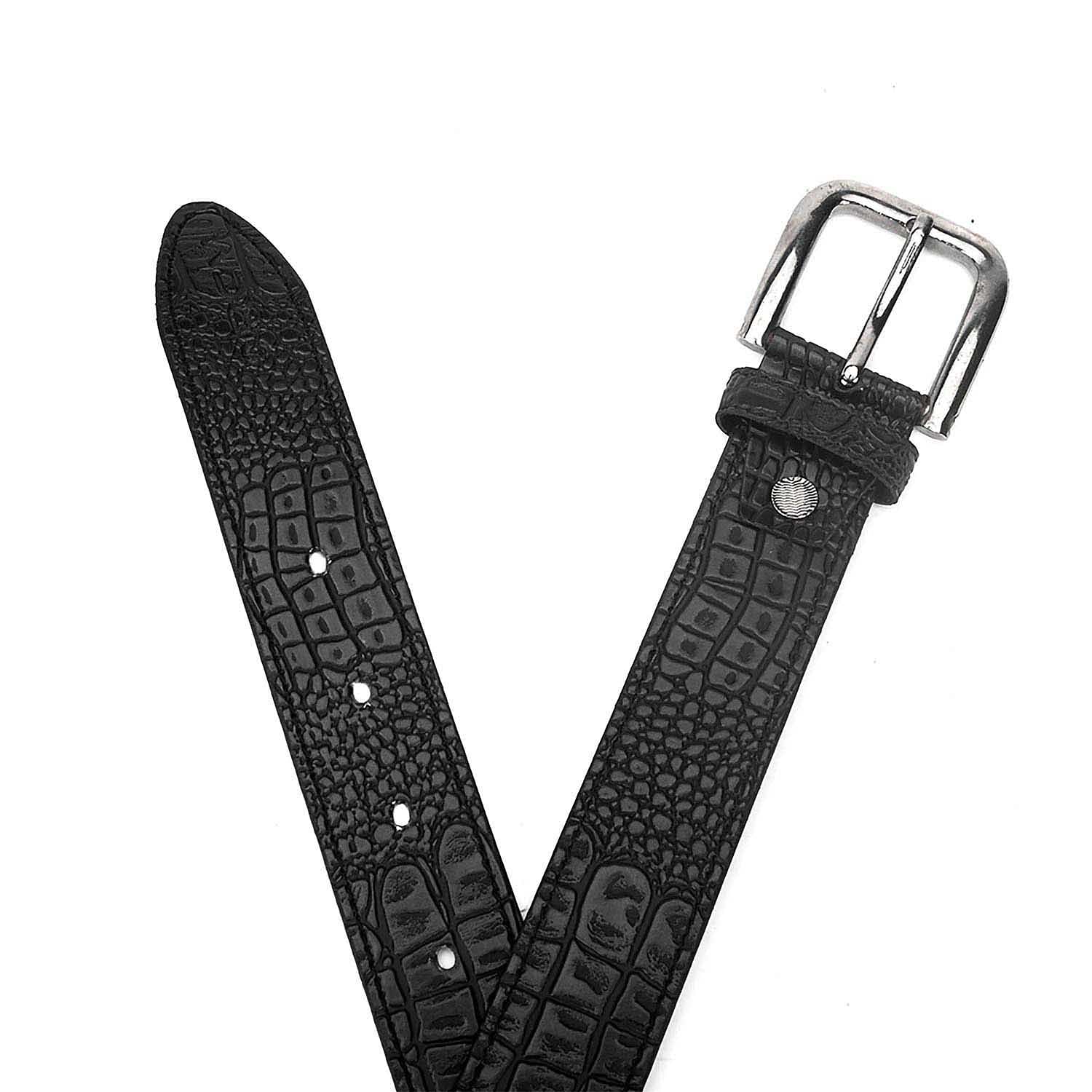 Men's Casual Textured Perforated Belt Black - LZ-CB-101
