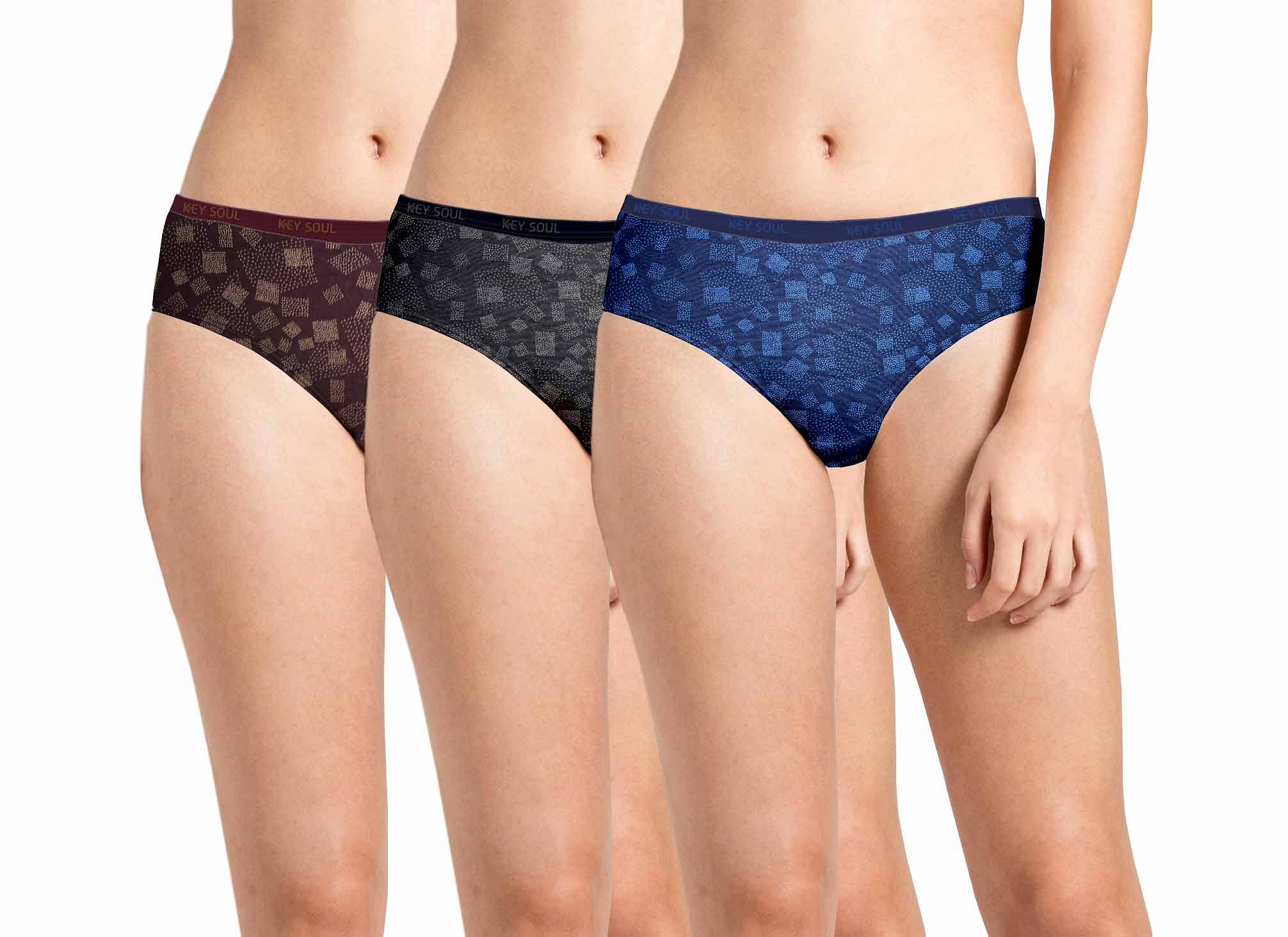 Printed Outer Elastic Panty Pack of 3 - KS002 O4 - Pack – 28