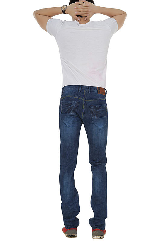 Light Indigo Stylised Strecth Mens Jeans