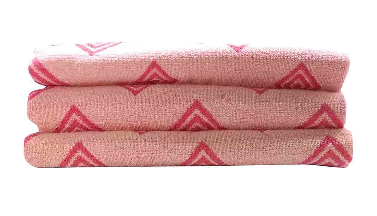BLOSSOM 1-PINK/YELLOW-COTTON TERRY TOWEL
