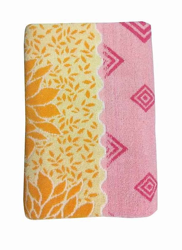 BLOSSOM 1-PINK/YELLOW-COTTON TERRY TOWEL
