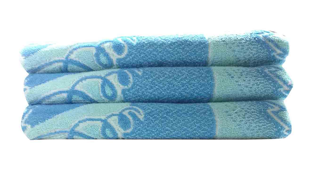 BLOSSOM 2-BLUE-COTTON TERRY TOWEL