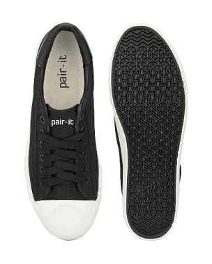 Pair-it Men's Vulcanised Canvas Shoes - Black-BR-CANVAS002