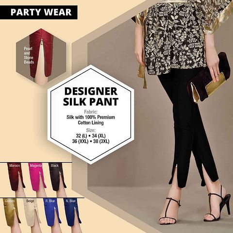 WMN PALAZZO DESIGNER SILK PANT BLACK