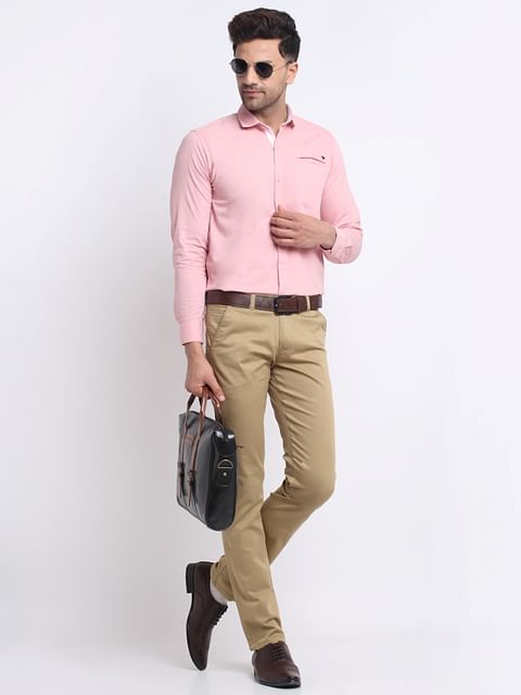 Authenzaa Men Casual Cotton Trouser CS FS-0006, Beige