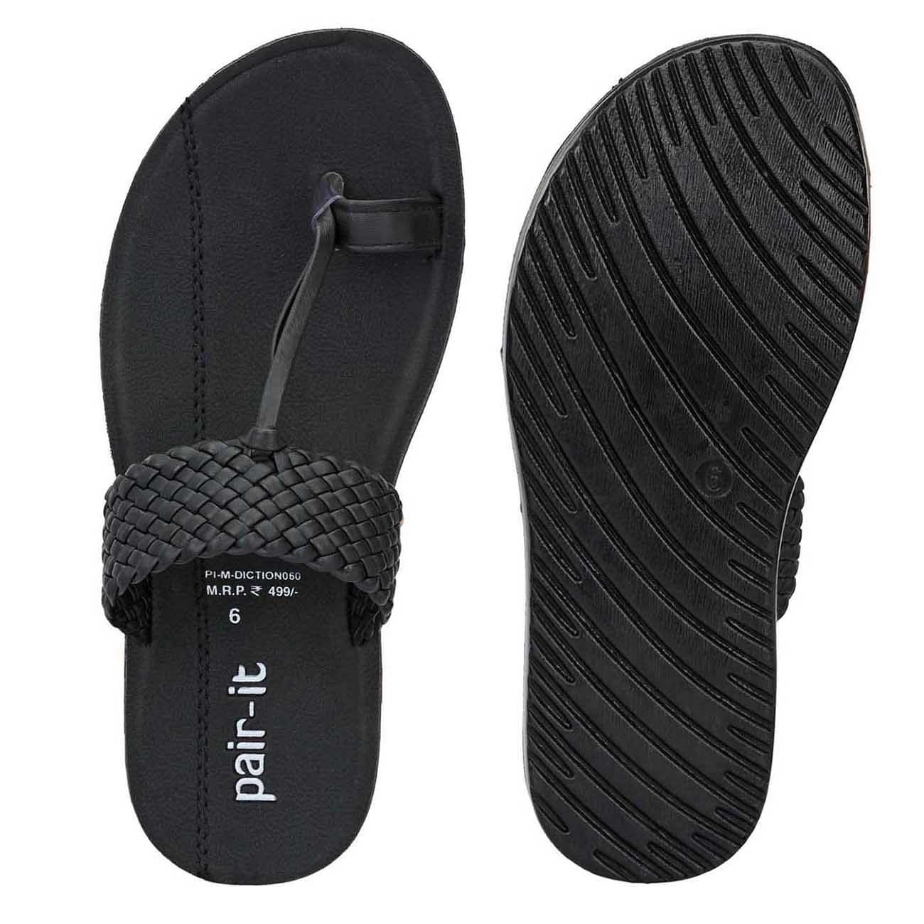 Pair-it Men's PU Slippers - DICTION060 - Black