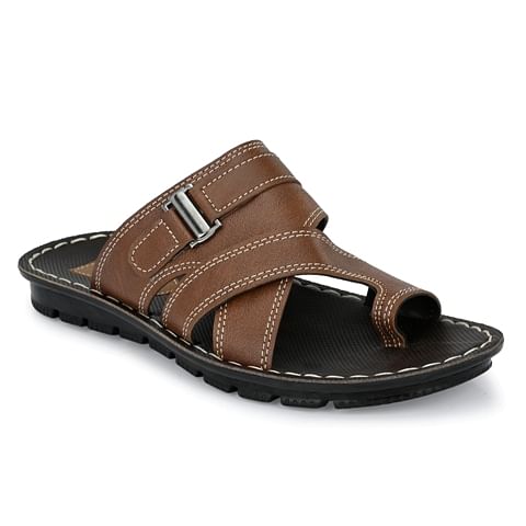 PU Men's Casual Slippers - DICTION069 - TAN
