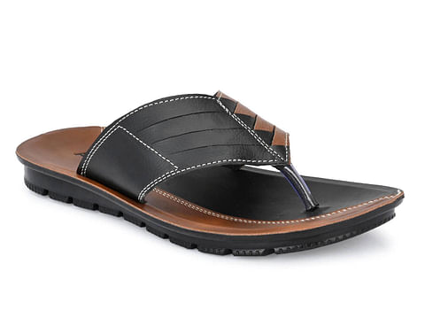 Pair-it Men's PU Slippers - DICTION071 - Black/Tan