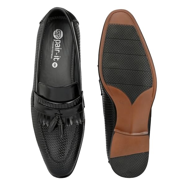 Pair-it Men's  tassel Formal loafers Shoes - Black-LZ-T-FORMAL114
