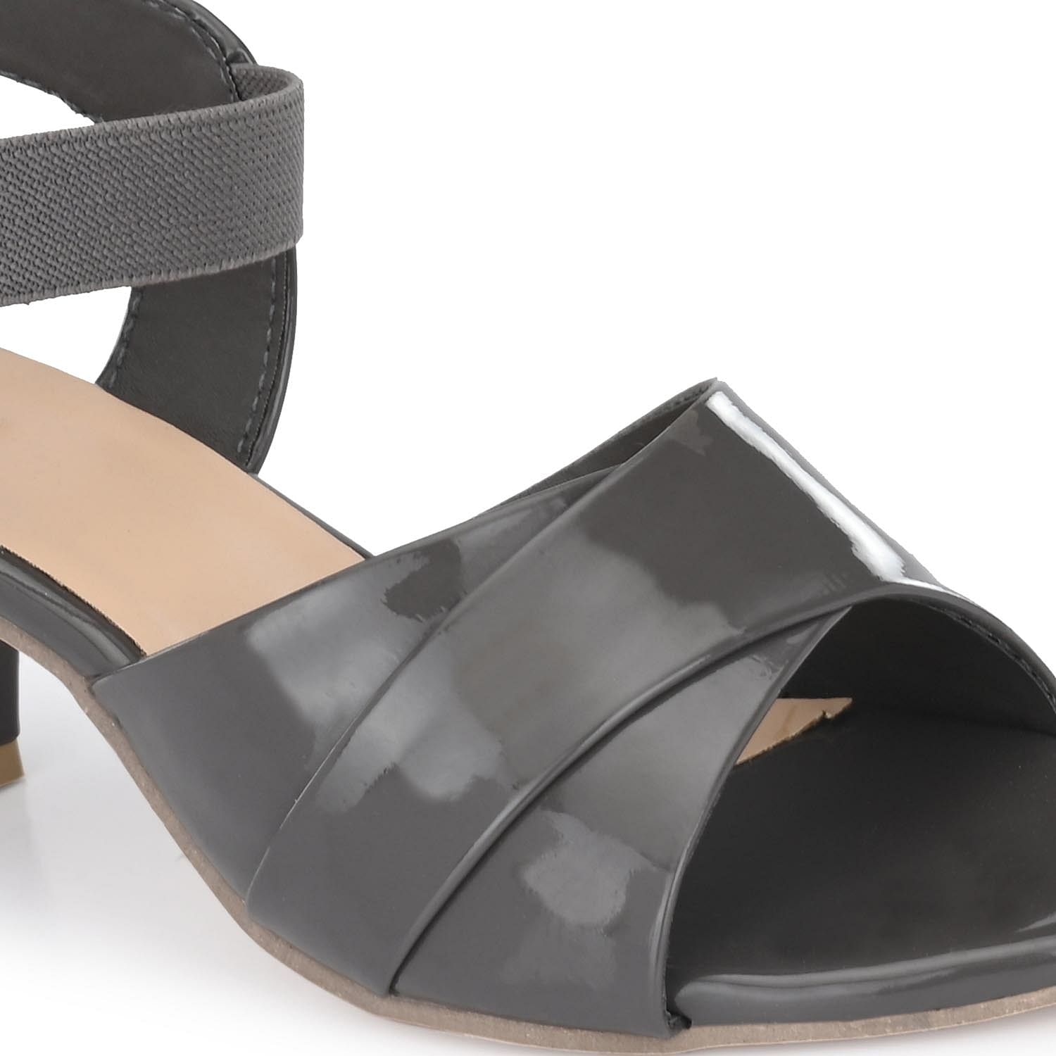 WalkTrendy Womens Synthetic Dark-Grey Sandals With Heels - 7 UK  (Wtwhs1_Dark-Grey_40) : Amazon.in: Shoes & Handbags