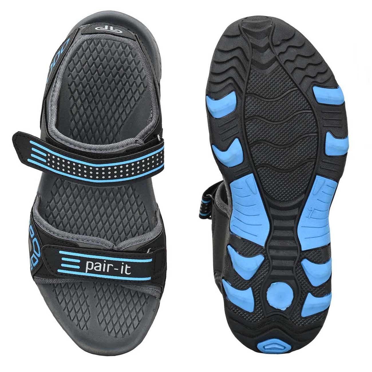 Pair-it Mn Sandals - Black/Sea Gree-UN-Mn-Sp-Sandal004