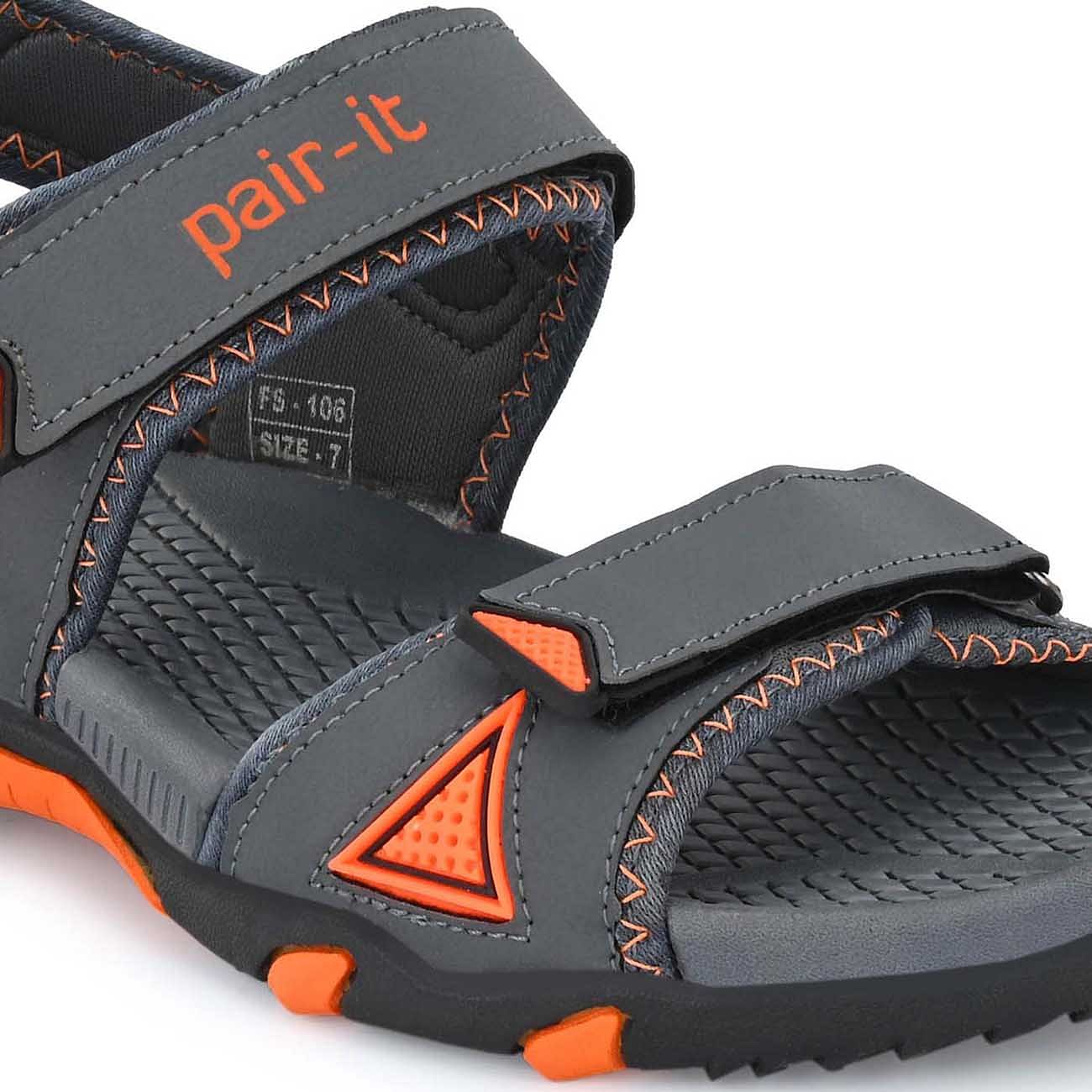 Pair-it Mn Sandals - D.Grey /Orange-UN-Mn-Sp-Sandal006