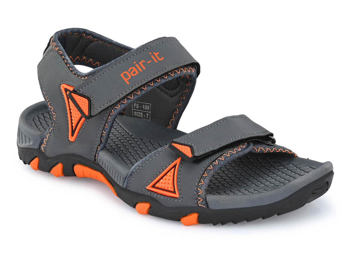 Pair-it Mn Sandals - D.Grey /Orange-UN-Mn-Sp-Sandal006