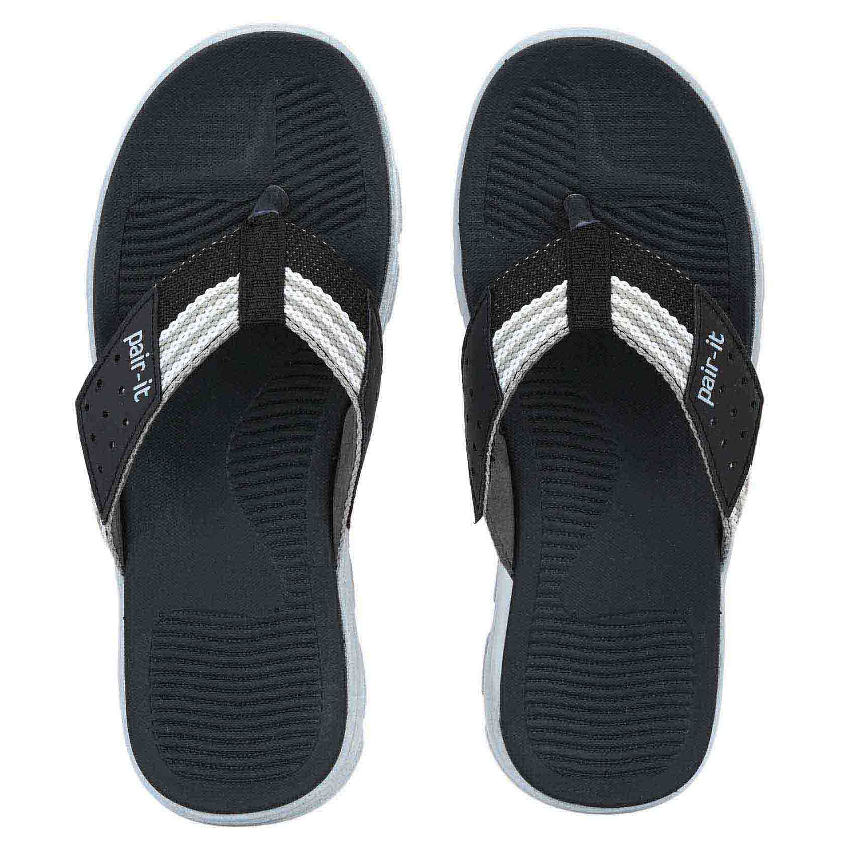 Pair-it Men's Rubberised EVA Slippers-LZ-Slippers119-Black/Grey