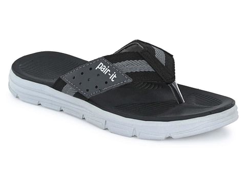 Pair-it Men's Rubberised EVA Slippers-LZ-Slippers117-Black/Grey