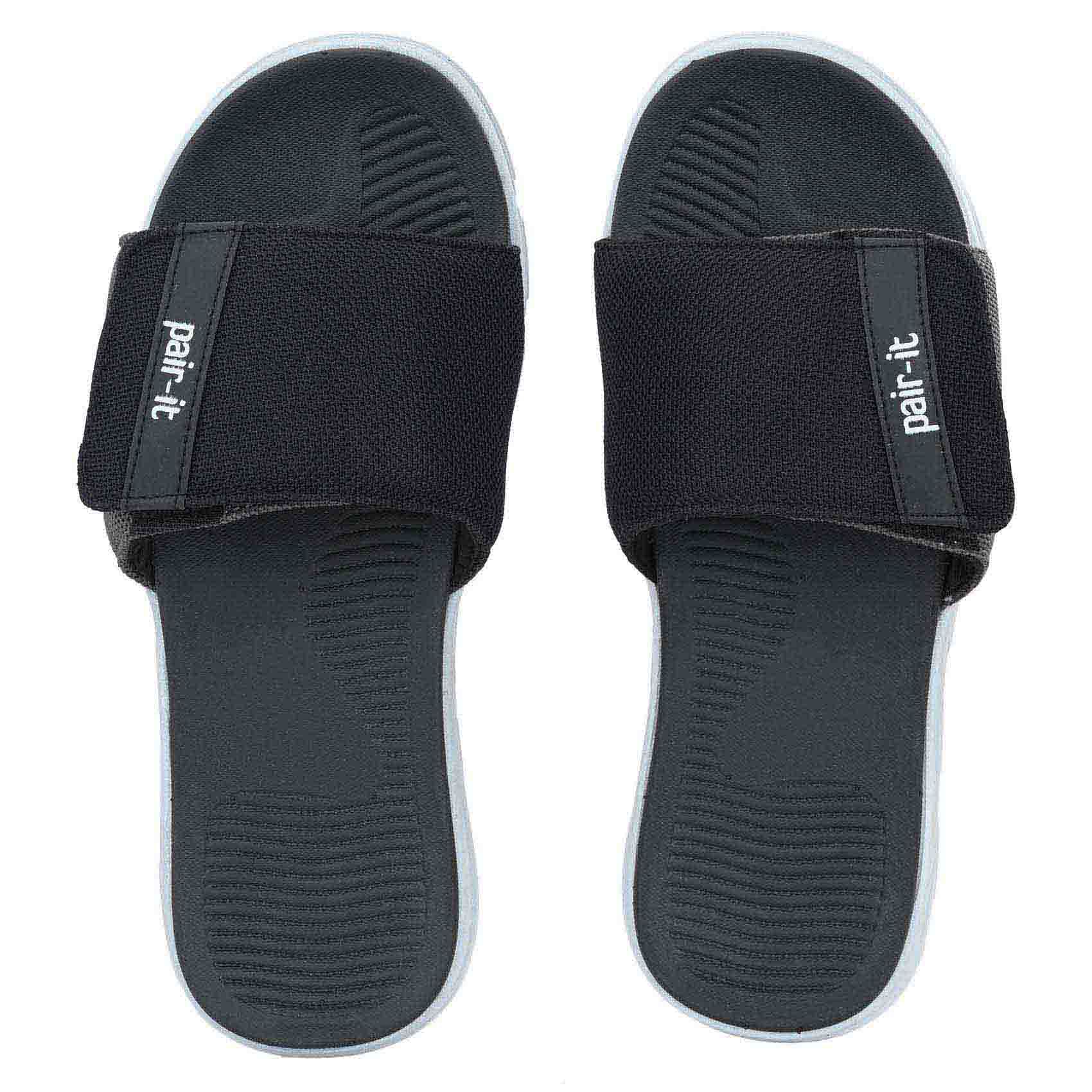 Pair-it Men's Rubberised EVA Slippers-LZ-Slippers125-Black/Grey