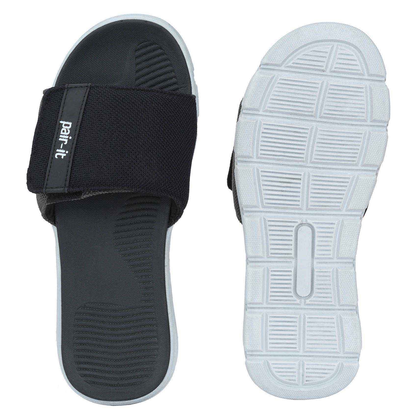 Pair-it Men's Rubberised EVA Slippers-LZ-Slippers125-Black/Grey