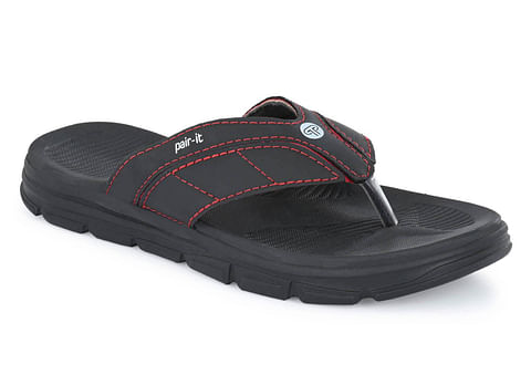 Pair-it Men Rubberized EVA Slippers LZ-Slippers121 Black/Red