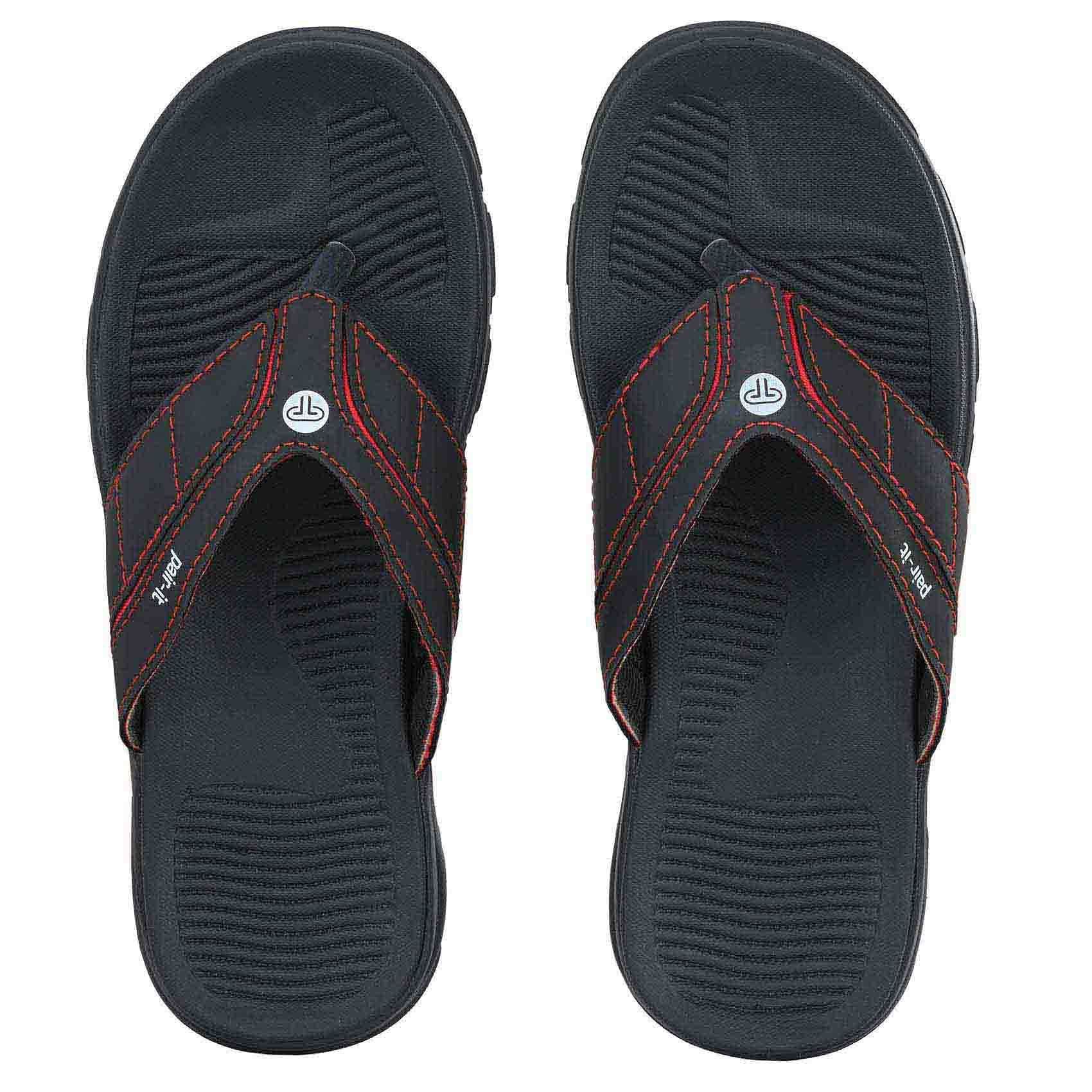 Pair-it Men's Rubberised EVA Slippers-LZ-Slippers121-Black/Red
