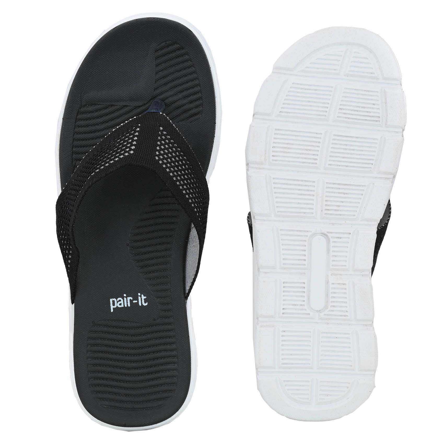 Pair-it Men's Rubberised EVA Slippers- LZ-Slippers113 - Black