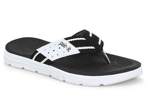 Pair-it Men Rubberized EVA Slippers LZ-Slippers118 Black/White