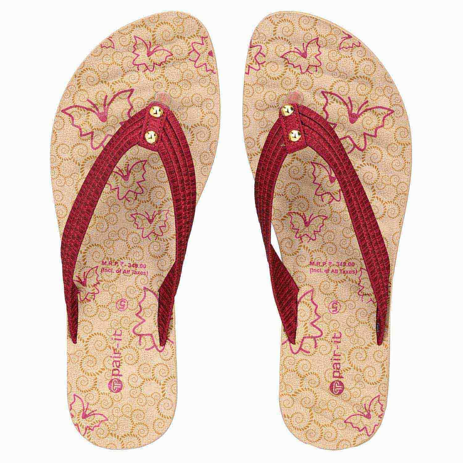 Pair-it Ladies Slippers-Daisy 163-Cherry