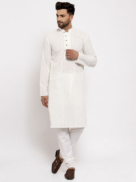 MEN'S KURTA ETH-KR0001, CREAM, L