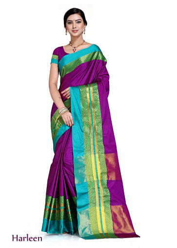 WOMEN SAREE WITH BLOUSE-VOILET-SP HARLEEN  02