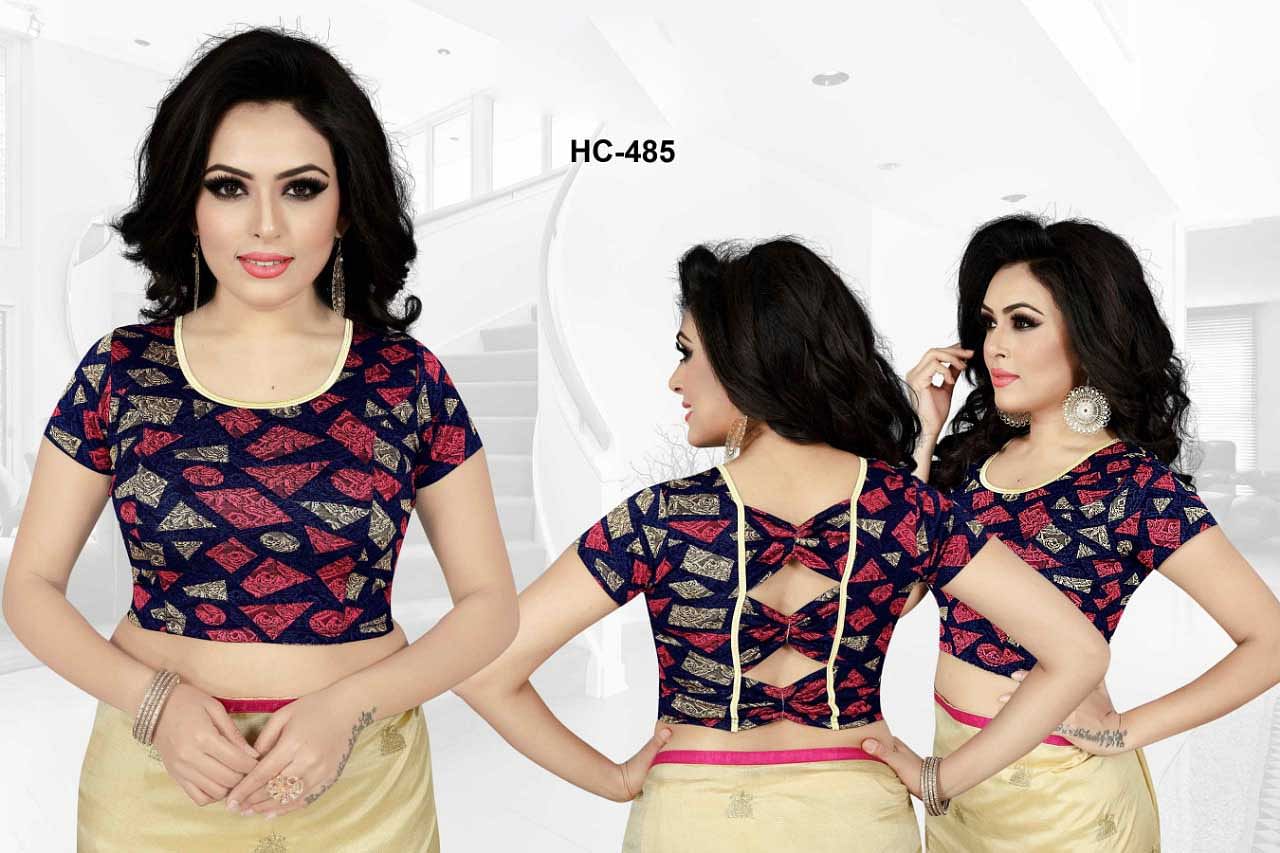 HC JULY 485-RED NAVY WMN READYMADE BLOUSE