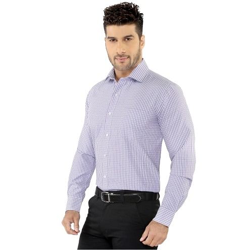 Blue & Purple Checks Formal Shirt