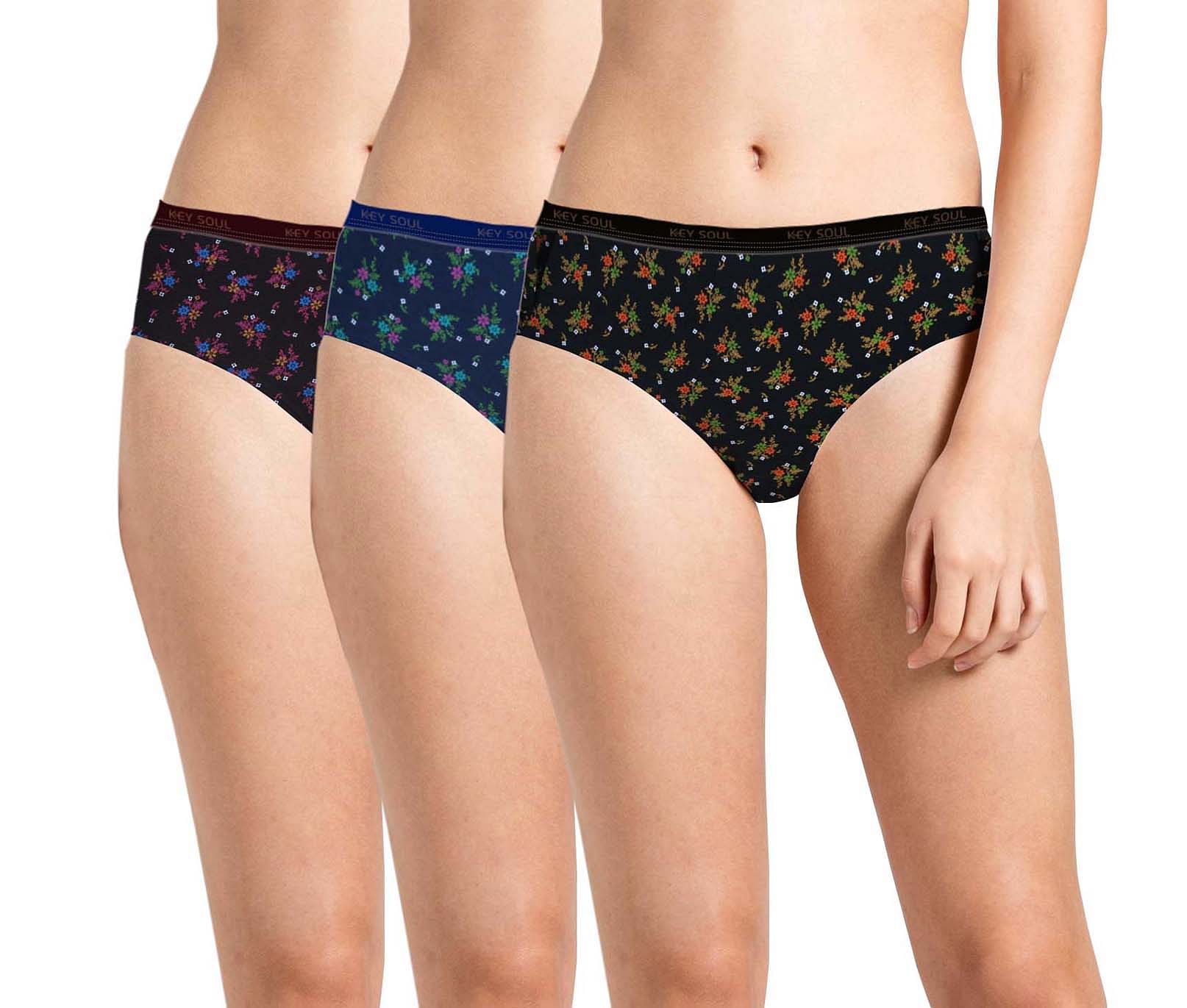 Printed Outer Elastic Panty Pack of 3 KS002 O3 Pack36