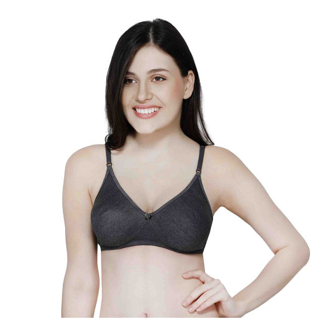 Non Padded Wirefree All Day Bra-KS007-CHARCOAL