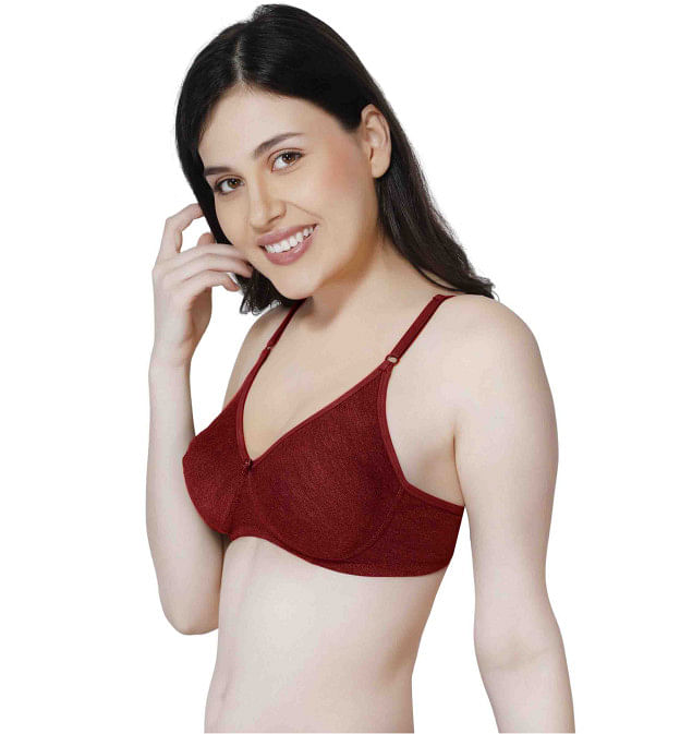 Non Padded Wirefree All Day Bra-KS007-Maroon