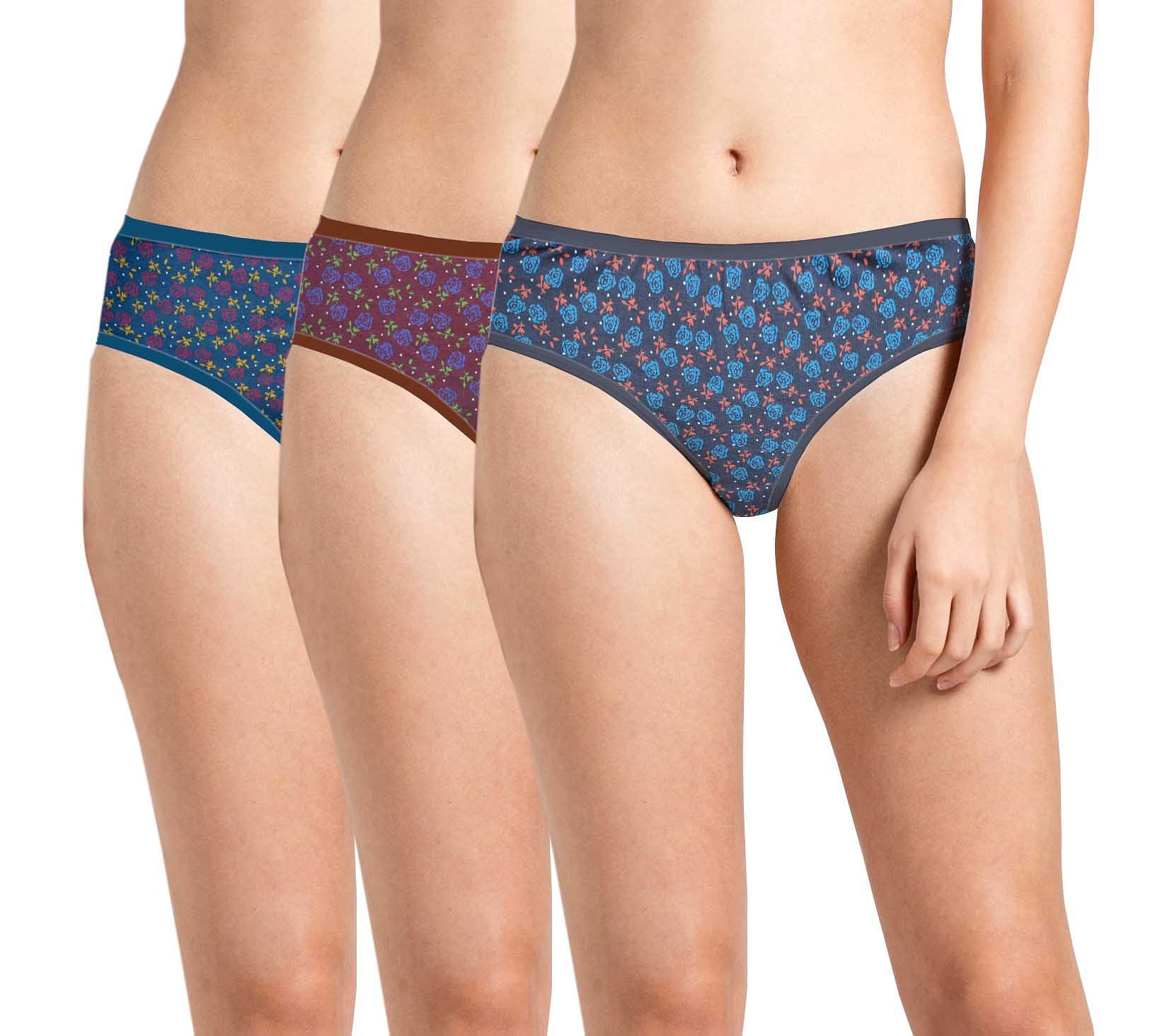 Printed Sandwich Elastic Panty Pack of 3 KS023 PACK 8 3xl Size Only