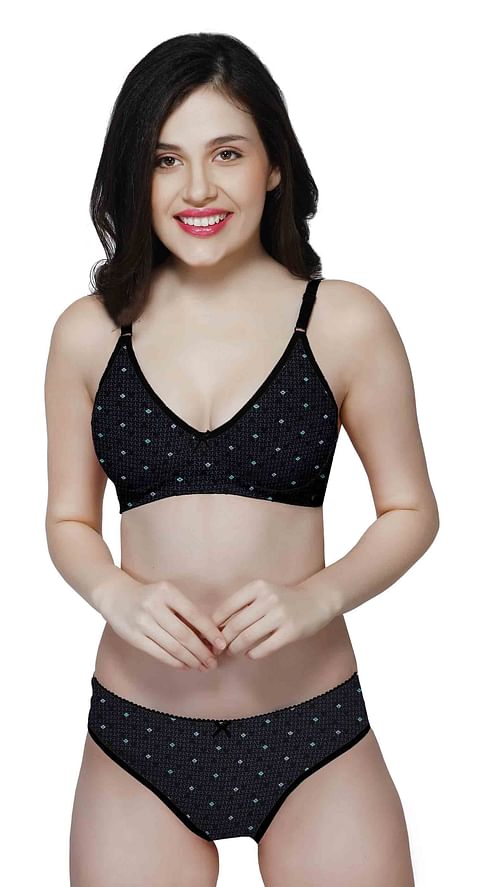 Wmn Bra-KS050-Set-Black Floral