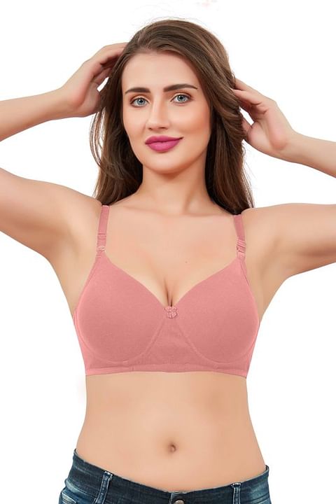 Wmn Bra-KS052-Push Up-Peach