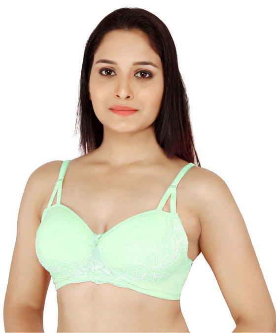 A non-wired padded bra-KS025-Green