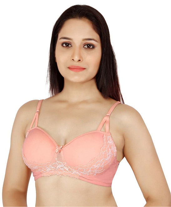 A non-wired padded bra-KS025-Pink