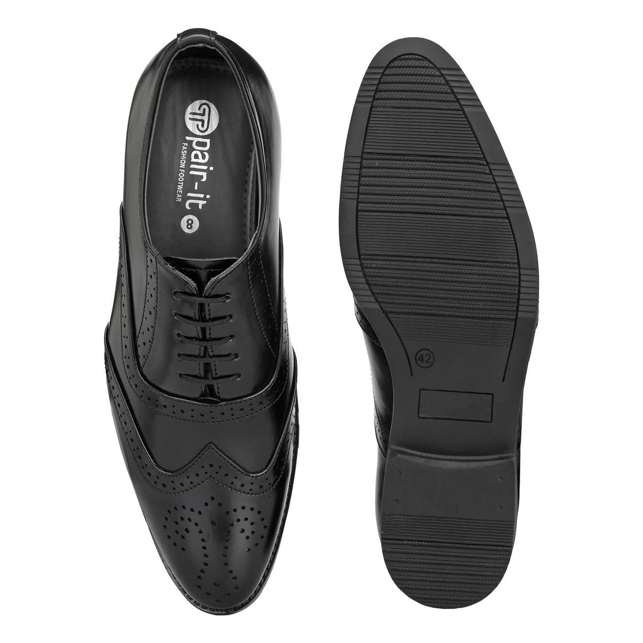 Pair-it Men's Formal Brogue Shoes - Black- LZ-T-FORMAL111