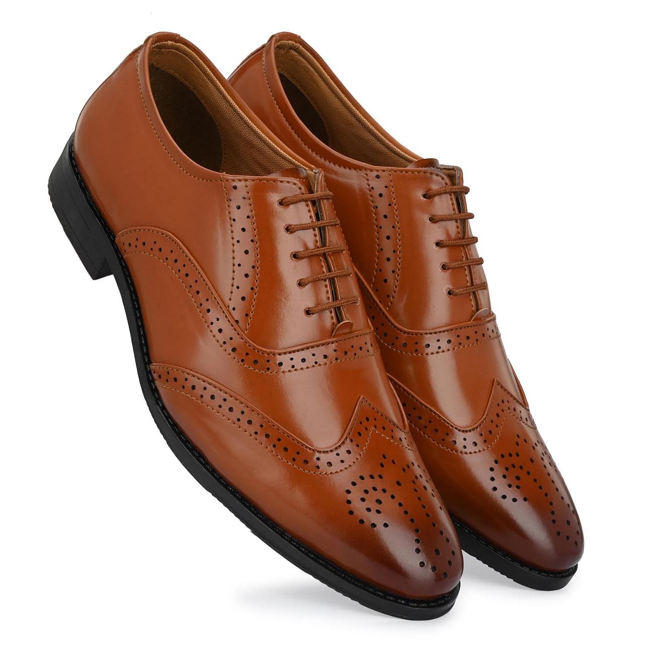 Pair-it Men's Formal Brogue Shoes - Tan - LZ-T-FORMAL112