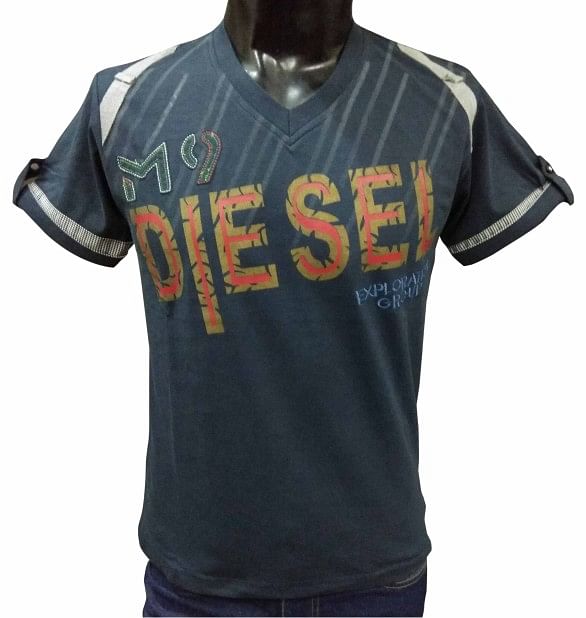 MT DIESEL - Navy V-neck T-shirt