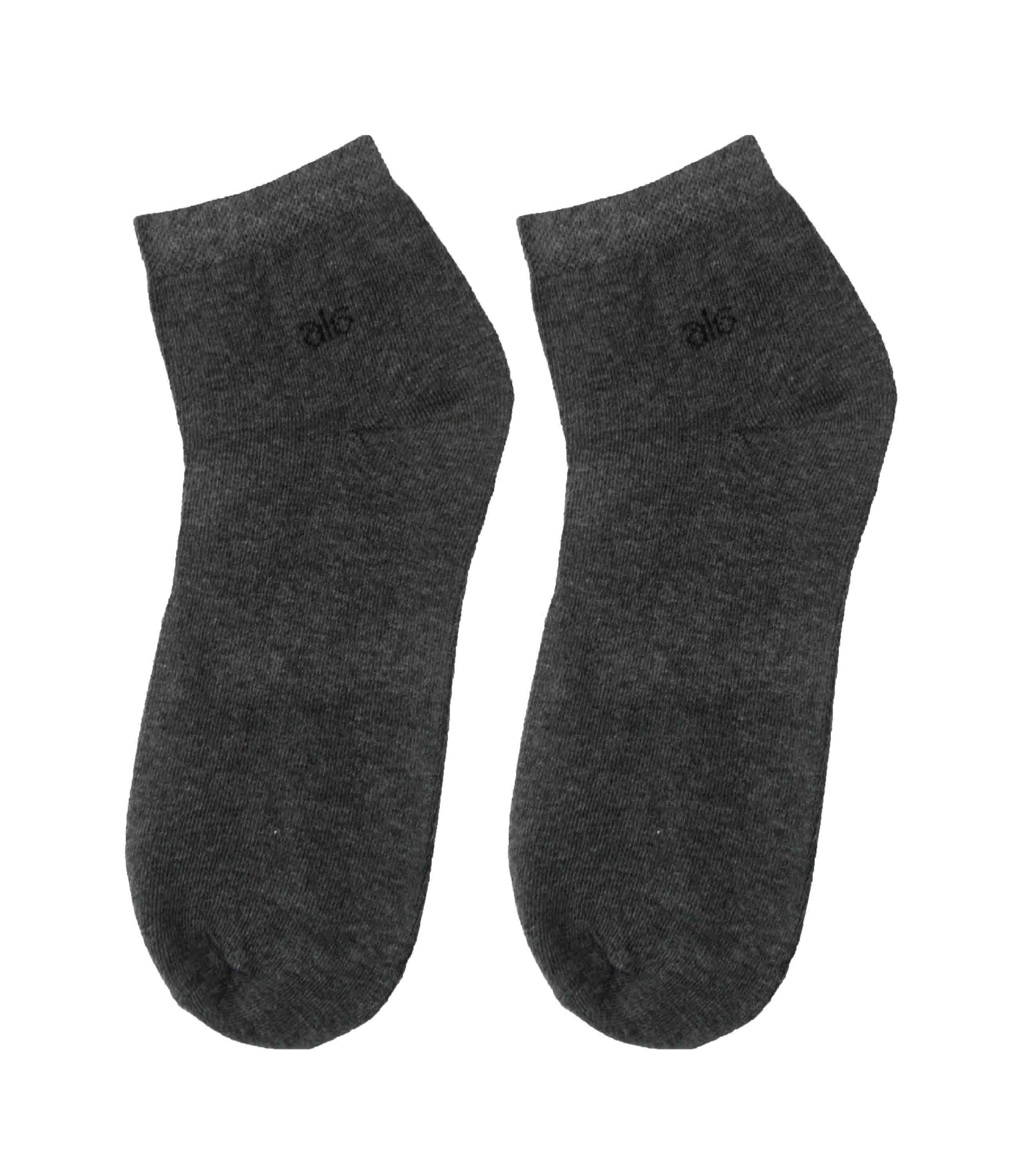 Foxy Cotton Men Socks - Ankle (Plain)-BG-Mn-Ankle Plain-001-DGY
